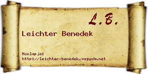 Leichter Benedek névjegykártya