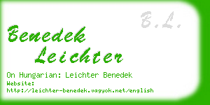 benedek leichter business card